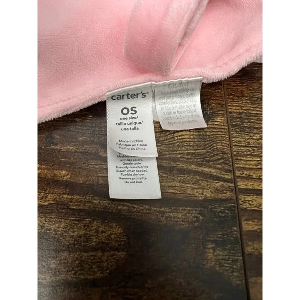 Carter's Pink Lamb Rattle Blanket with Pacifier Holder Lovey